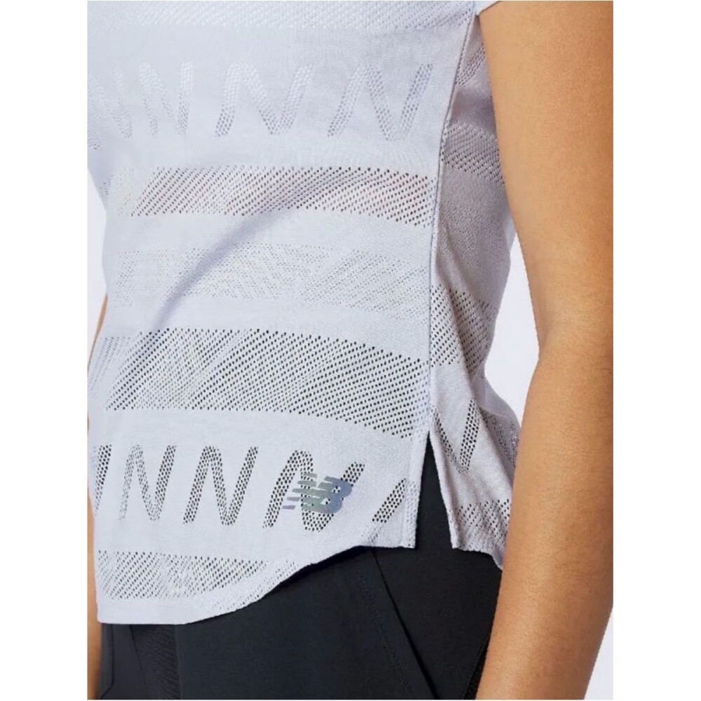 New Balance Women’s white Mesh Short Sleeve Top